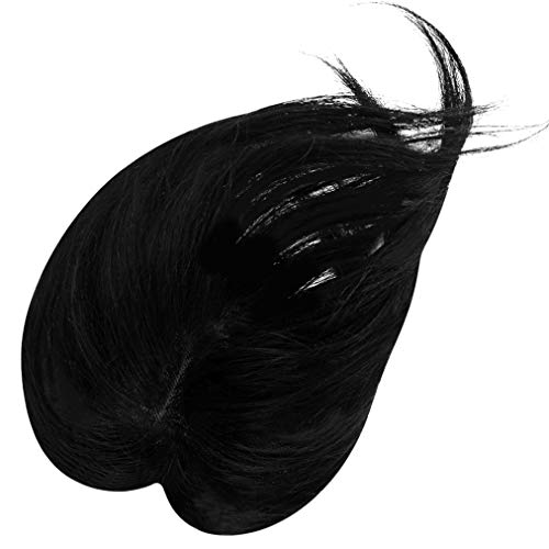 Real Human Hair Toppers, Miayon Silk Base Top Hairpiece Clip in Hair Topper for Thinning Hair