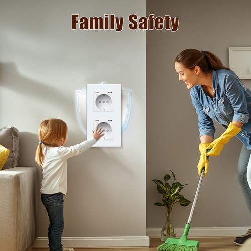 BSEED Steckdose mit USB C(5 V 2.1A),Unterputz Steckdose (Typ C und Typ C),16A 250V 2 Fach Wandsteckdose,2*USB C Einbausteckdose Geeignet f&uuml;r Phone,Pad-157mm*86mm,Wei&szlig;