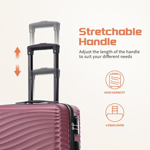 Image of Rosamo Luggage Sets 3 Piece, ABS Suitcase Set (20 /24 /28), Hardside luggage with Spinner Wheels, Travel Luggage, 14x8x9 Airline Approved Carry on, Lightweight Luggage with TSA Lock