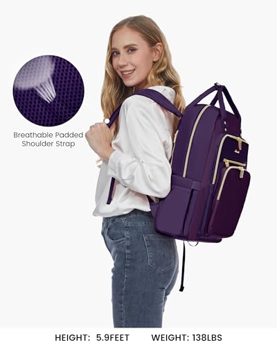Image of LOVEVOOK Laptop Backpack Purse for Women, 15.6 inch Laptop Bag for Travel with USB Port, Water Resistant Lightweight Daypacks for College Work Business, Nurse Teacher Computer Backpacks