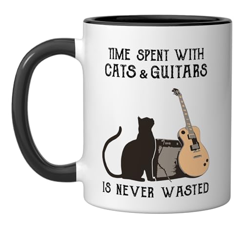 Taza de cerámica 11 onzas negro y blanco miniatura 1