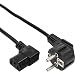 Produktbild 10x InLine Schutzkontakt gewinkelt auf Kaltgerätestecker C13 rechts abgewinkelt NetzKabel (1m) schwarz (10 Stück)