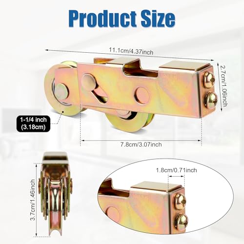 2pcs 1-1/4 Inch Sliding Patio Door Rollers - Image 2