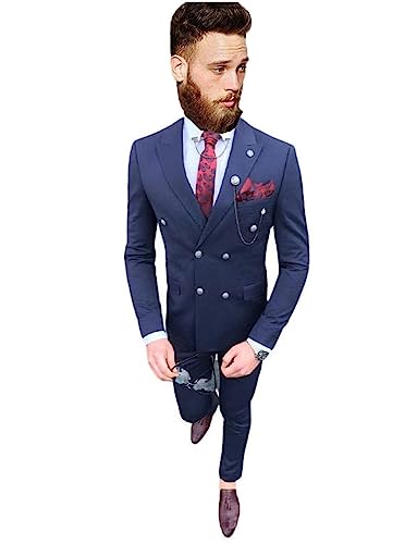 Smoking hommes 2 pièces double boutonnage costume dîner d'affaires officiel