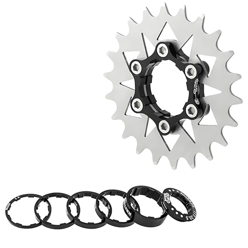 HillMiles MTB Single Speed Bike Freilauf, 12/13/14/15/16/17/18/19/20/21/22T Single Speed Kassette, Fahrrad Freilauf Single Speed Umbausatz mit Abstandshalter (22T)