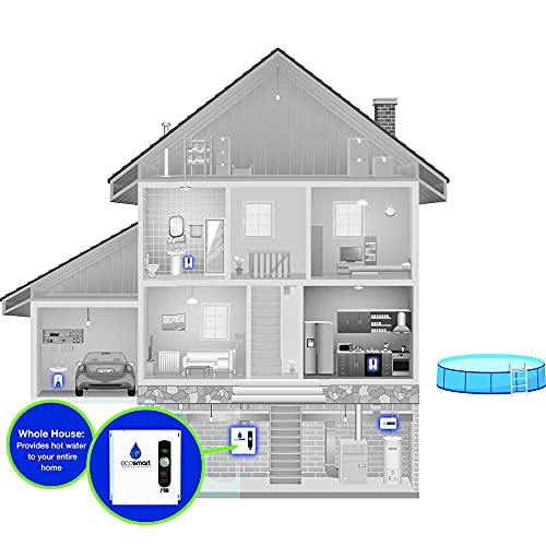 EcoSmart ECO 27 Electric Tankless Water Heater, 27 KW at 240 Volts, 112.5 Amps with Patented Self Modulating Technology, 17 x 17 x 3.5, White by EcoSmart - Image 4