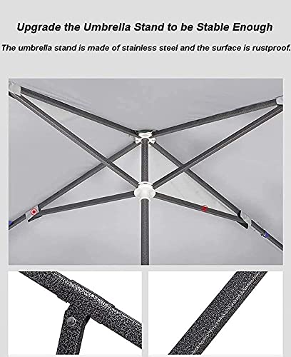 Parasol rectangular azul CLSDRZC de gran tamaño para terraza y jardín 4