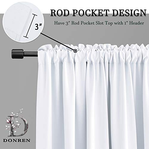Donren Pure White Small Window Curtain Panel For Kitchen - Curtain Tiers For Nursery With Rod Pocket (30 X 24 Inch,1 Pair) #TOP2