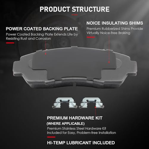 cciyu D1089 D1088 Front Rear Ceramic Brake Pads Kits 8pcs fit For 2005-2010 For Honda Odyssey