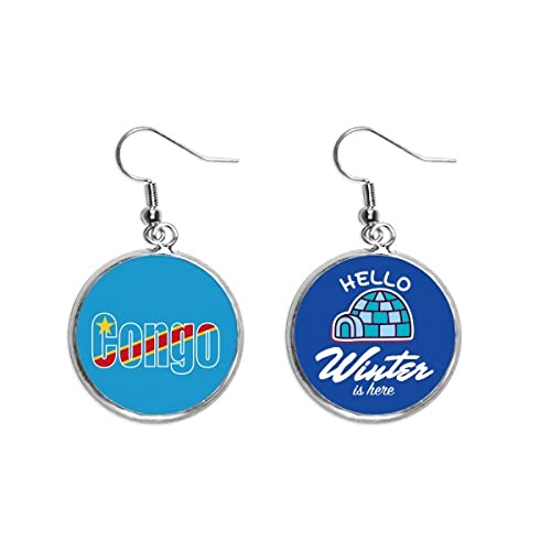 Pendientes de la bandera de Congo joyería colgante de invierno