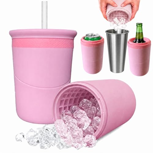 Molde de hielo 3 en 1 con vaso y enfriador universal con pajilla miniatura 1