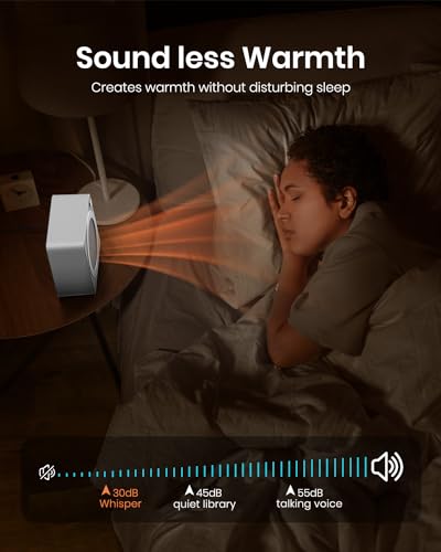 Gaiatop Mini Space Heater, Lightweight PTC Ceramic Fast Heating 500W Energy Efficient for Indoor Use, Overheating & 45° Tip-Over Protection, Portable Desk Electric Heaters for Office Home White