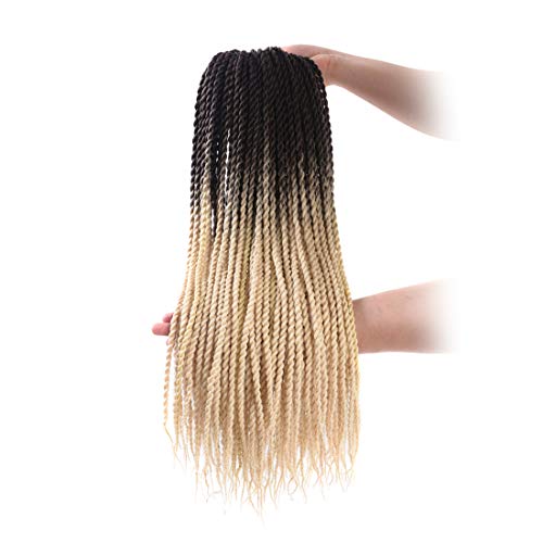 Senegalese Twist Hair Crochet Braids Wave Curly Synthetic Braiding Braids 18inch 5Packs 30Strands/Pack Synthetic Hair Extension(4#)
