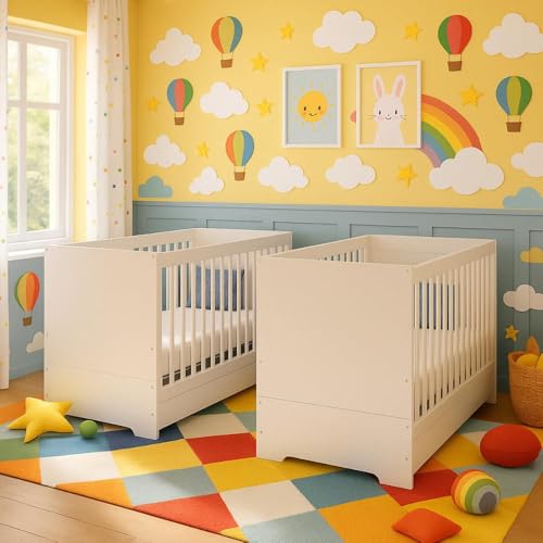 Kit Berço para Gêmeos 3 em 1 para Colchão 60x130cm Multimóveis Mp...