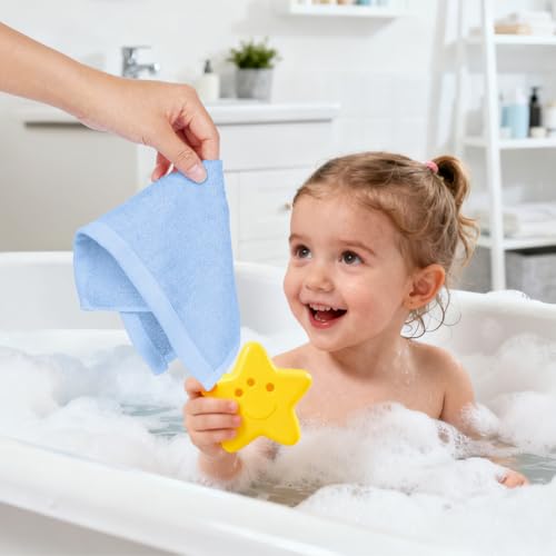 ALIIP Toallas Faciales Fibra de Bambú, 8 Piezas Paños Desmaquillantes Reutilizables, Toallas Cara para Limpieza Facial, Paños de Limpieza Lavable, 25x25 CM, Suaves con la Piel, Unisexo (4 Colores) - imagen 6