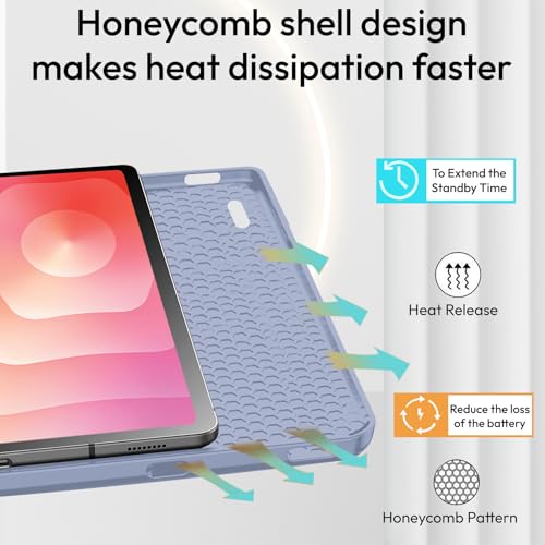 Image of Robustrion Cover Case for Samsung Galaxy Tab S11 11 inch Cover with [S-Pen Holder], Flip Cover Case for Samsung S11 Tablet 11 inch [Auto Sleep Wake] - Lavender