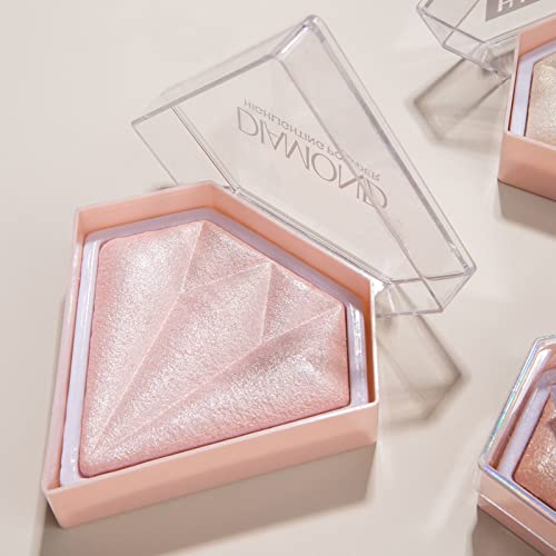 Face Highlighter Palette, Glow Highlighter, Pink Glitter Face Highlighter, Waterproof Long Lasting,Face Illuminator, Glitter Blush, Glitter Face Highlight Contouring Makeup Palette, Silky Smooth #TOP5