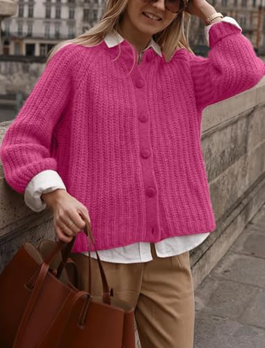 Image of Cardigan Sweaters for Women Chunky Knit Cardigans Long Sleeve Button Sweater Jacket 2024 Fall Winter