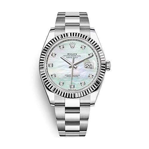 Rolex Datejust 41 Automatic White Mother of Pearl Diamond Dial Me...