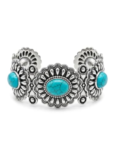 BUBGDYFO Turquoise Cuff Bracelet,South Western...