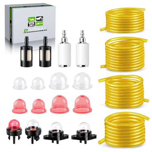 partszen Fuel Line Gas Hose Tube 4 Size 4-Feet for Poulan Homelite Craftsman Husqvarna String Trimmer Chainsaw Blower Small Engine with Primer Bulb Fuel Filter