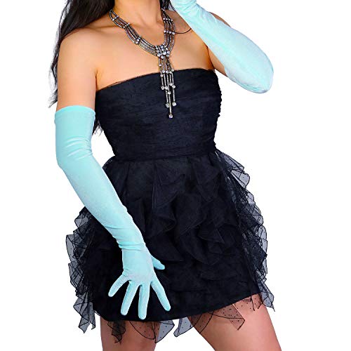 DooWay Long Velvet Gloves Women Touchscreen 24-inch Stretchy Special Occasion 1920s Costume Evening Opera Gloves