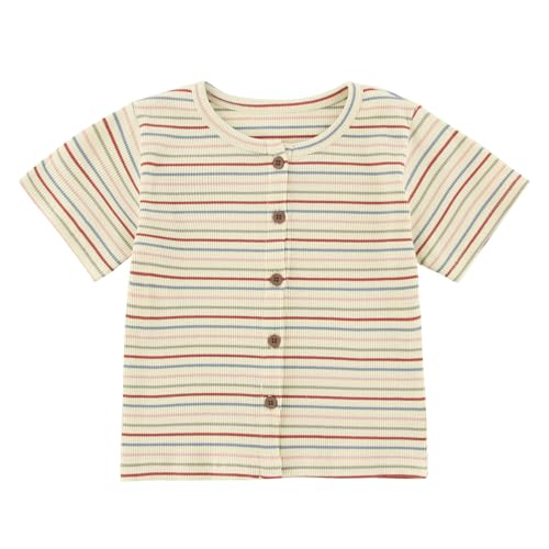 Toddler Girls Shirt with Charming Color, Cute Summer Tops for Teen Girls with Buttons