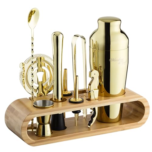 MC Bartender Kit - 10-Piece - Oval Bamboo Stand -