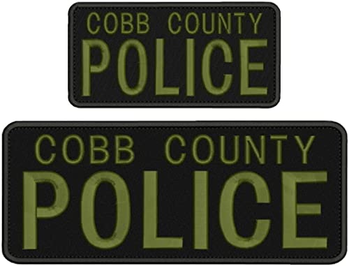 Special Patches for Velcro Patches for Uniform for Cobb C Police Embroidery Patch 4X10 and 3X6 Hook ON Back OD Letters Model-Q-X989-892
