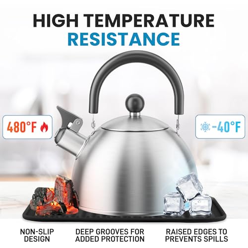 Zulay Kitchen 2-Pack 9"x12" Silicone Trivets for Hot Pots & Pans – Heat-Resistant, Non-Slip Trivet Mats – Durable, Flexible, Multi-Purpose Hot Pads for Kitchen Counter & Table - Black