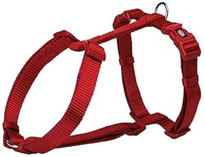 Trixie: - Premium Dog H-Harness | Made Nylon, Lightweight & Adjustable Straps | Two Snap Buckles on The Belly Strap to Easily Slip Around The Body ? (75?120 cm/25 mm, L?XL), Red