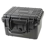 Duratool Black Weatherproof Equipment Case, Polypropylene Construction with Foam Insert, 10.5' x 9.5' x 7“ (L x W x H)