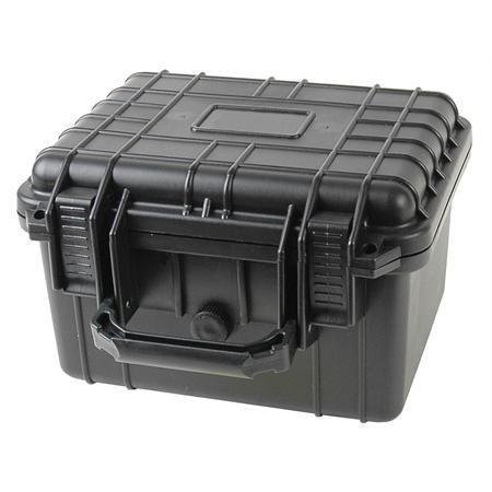 Duratool Black Weatherproof Equipment Case, Polypropylene Construction with Foam Insert, 10.5" x 9.5" x 7“ (L x W x H)