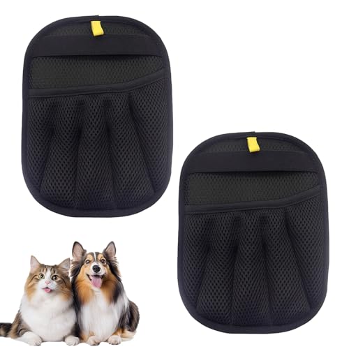 Hxjfnb Lot de 2 gants d'épilation électrostatiques pour poils de chien - Gants magnétiques pour chiens et chats