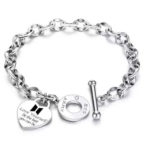Elie&Eason - Elie&Eason BTS Bracelet, BTS Bracelet Jewelry, Stainless Steel Anime Bracelets Jewelry Concert Accessory BTS Birthday Gift BTS Merchandise Anime Gift for Fans