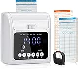 Tera タイムクロック100枚のタイムカード付き（両面,月次）従業員出勤打刻レコーダー液晶表示画面付き電子タイムレコーダー 従業員,ビジネスオフィス向け タイムレコーダー 英語取扱説明書