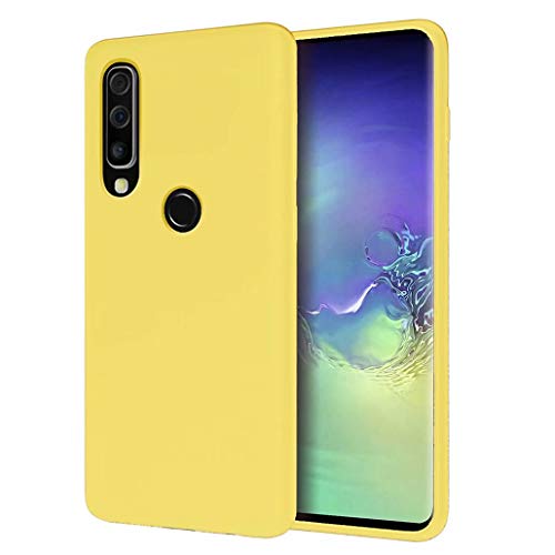 CRABOT Compatibile con Huawei Honor 9 Lite Custodia Silicone Liquido Antiurto Gomma Gel Morbido Anticaduta Resistente Ai Graffi Shell del Telefono+1*(Protezione Schermo Gratuita)-Giallo