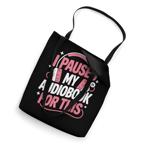 Bolso tipo tote rosa con diseño divertido de lector y auriculares, para bibliófilos miniatura 2
