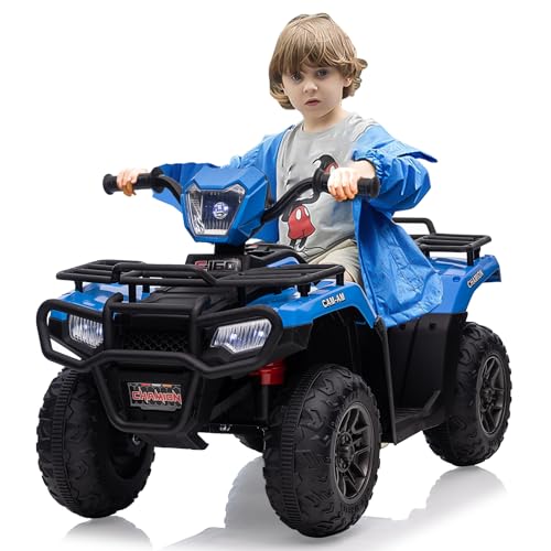 ATV eléctrico para niños de 12 V – Vehículo deslizante con velocidad segura de 2,2 mph, función de avance/retroceso, faro LED, música y USB, para niños y niñas de 3 a 8 años (88 x 50 cm)