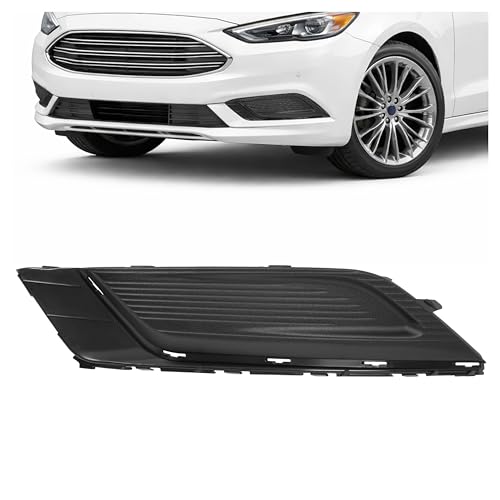 HECASA Left Fog Light Cover Compatible with 2017 2018 Ford Fusion, Front Bumper Fog Lamp Bezel Replacement for FO1038166 HS7Z17B814AB, Textured Black ABS Plastic Passenger LH Side