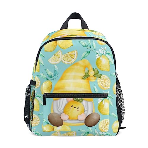 Sac à dos enfant bleu sarcelle et jaune, un cadeau mignon avec gnomes