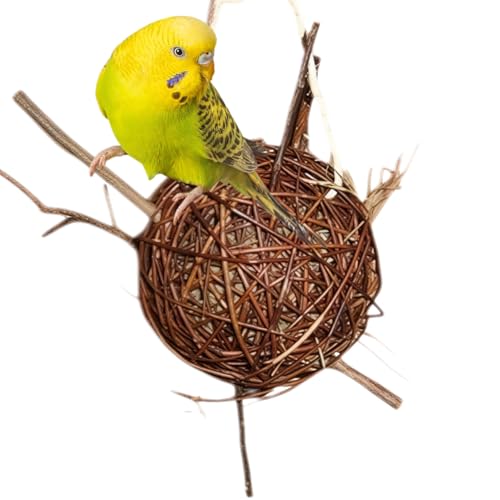 Vogelgaleria® Weidenkugel 20cm gefüllt mit Heu | zum knabbern und Klettern | Natürliches Wellensittich Spielzeug für den Käfig | Beschäftigung für Vögel Vogelzubehör handgemacht Vogelgaleria® Weidenkugel 20cm gefüllt mit Heu | zum knabbern und Klettern | Natürliches Wellensittich Spielzeug für den Käfig | Beschäftigung für Vögel Vogelzubehör handgemacht