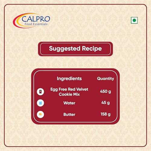 Image of Calpro's Red Velvet Cookie Premix - 450G | Eggless, Cheese-Flavored, 100% Vegetarian | Ideal for Gifting & Snacking