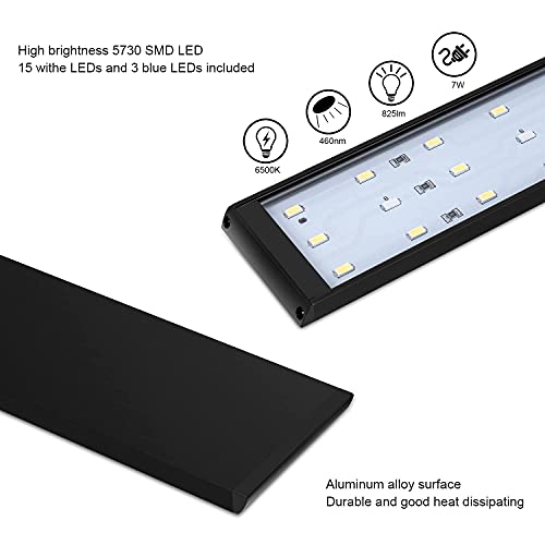 Goehiaul Aquarium Lights For Fish Tank Clip On Led Fish Tank Light For 5-10 Gallon Fish Light For Tanks With White And Blue Leds 7W #TOP4