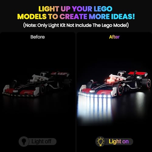 Image of Upgraded Led Light Kit Compatible with Lego MoneyGram Haas F1 Team VF-24 Race Car Building Set, Lights Decoration Compatible with Lego 77250 (Model Not Included)