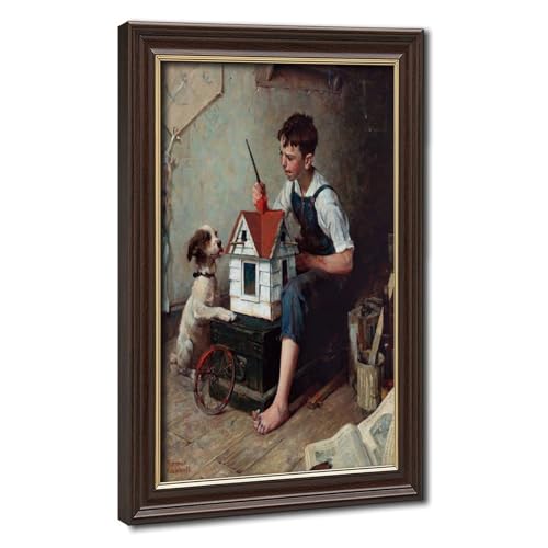 Habillez un mur vide avec le poster The Little House Norman Rockwell et son cadre inclus
