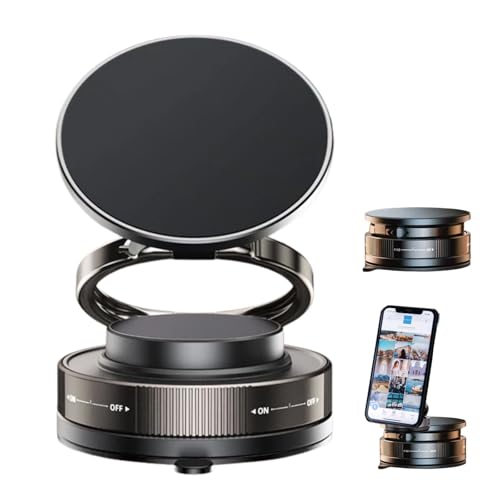 Porta Telefono Auto Magnetico, Supporto Cellulare Auto, Aspirazione a Vuoto, con Attrazione Magnetica Forte e Stabile, Rotazione Regolabile a 360°, Portacellulare Auto per Cruscotto/Parabrezza