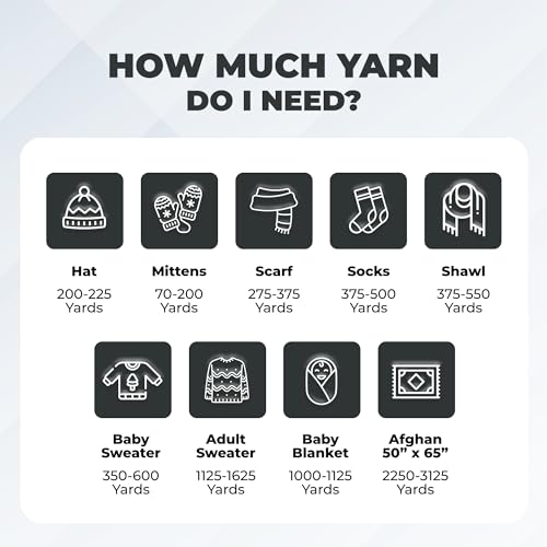 Image of Mary Maxim Maximum Value Acrylic Yarn for Crocheting and Knitting, Soft Worsted Weight Grey Yarn 4, Ideal for Blankets, Sweaters, Hats, and Scarves, 8 oz Skein (474 Yds), Dark Grey - 1 Skein