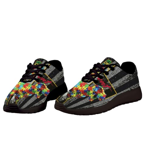Autism Awareness Shoes for Women Men Trail Running Casual Fashion Sneakers Slip-on Tennis Shoes4