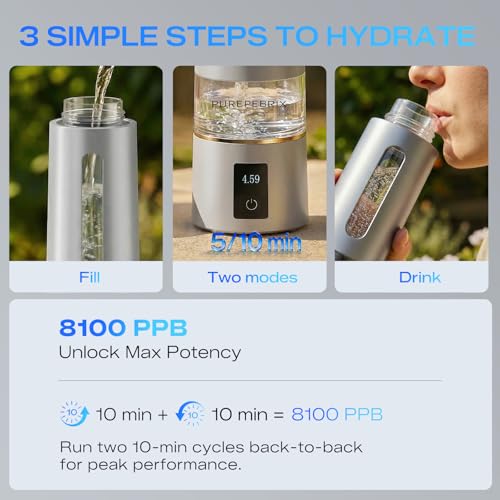 Bouteille d'eau à hydrogène PUREPEBRIX H8000 avec pichet portable et écran OLED - 5